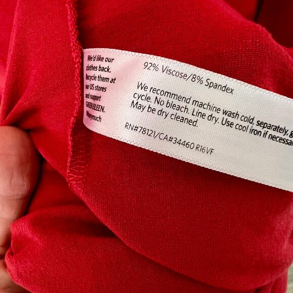 Eileen Fisher Red Stretch Viscose Jersey Shift Dress Large - Picture 6 of 6